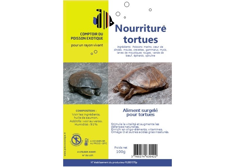 Nourriture tortues - Blister 100 gr - Blister 100 gr - Comptoir du Poisson exotique