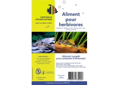 Spécial herbivore - Blister 100 gr - Blister 100 gr - Comptoir du Poisson exotique