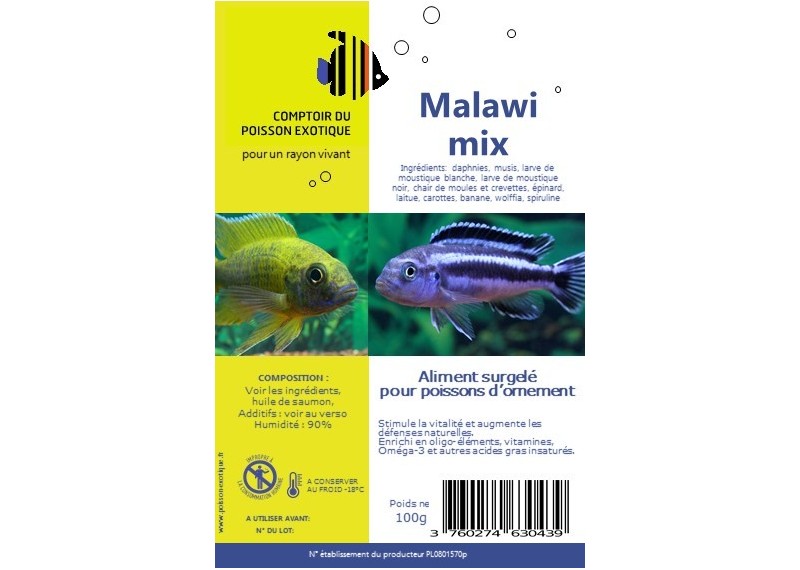 Nourriture cichlidés malawi - Blister 100 gr - Blister 100 gr - Comptoir du Poisson exotique