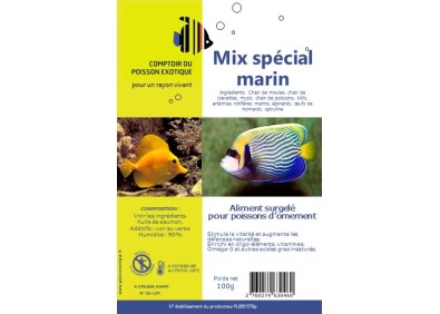 Marin 5 variétés - Blister 100 gr - Blister 100 gr - Comptoir du Poisson exotique