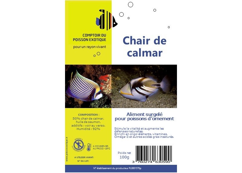 Viande de calamar - Blister 100 gr - Blister 100 gr - Comptoir du Poisson exotique