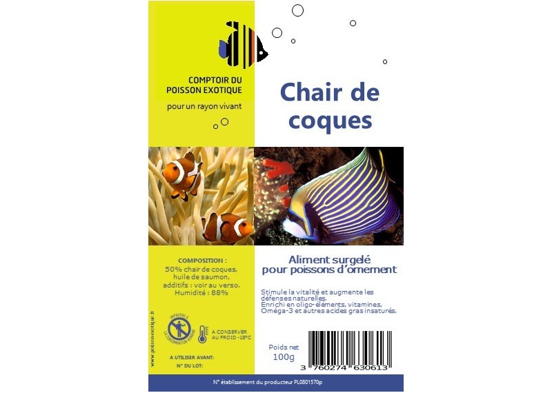 Chair de coque - Blister 100 gr - Blister 100 gr - Comptoir du Poisson exotique