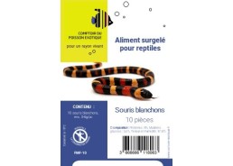 Souris T2 blanchon 5-6 gr - Sachet noir - 10 pcs - Sachet - Comptoir du Poisson exotique