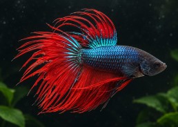 Betta crowntail mâle...